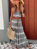 Sexy Fashion Strap Gradient Striped Maxi Dresses