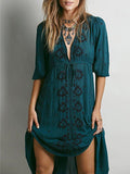 Bohemian Embroidered Maxi Dress