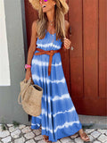 Sexy Fashion Strap Gradient Striped Maxi Dresses