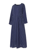 Stylish Polka Dot Simple Print Round Neck Maxi Dresses