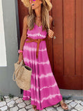 Sexy Fashion Strap Gradient Striped Maxi Dresses